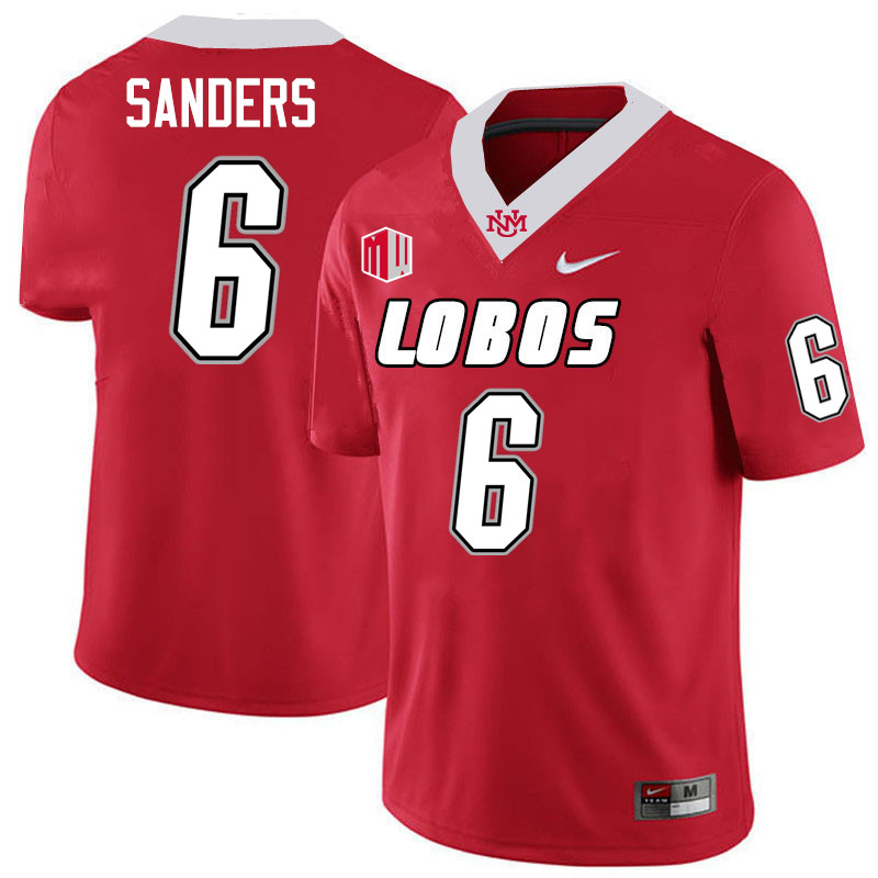 Eli Sanders UNM Lobos Jersey,New Mexico Lobos Football Jersey,Uniforms-Red